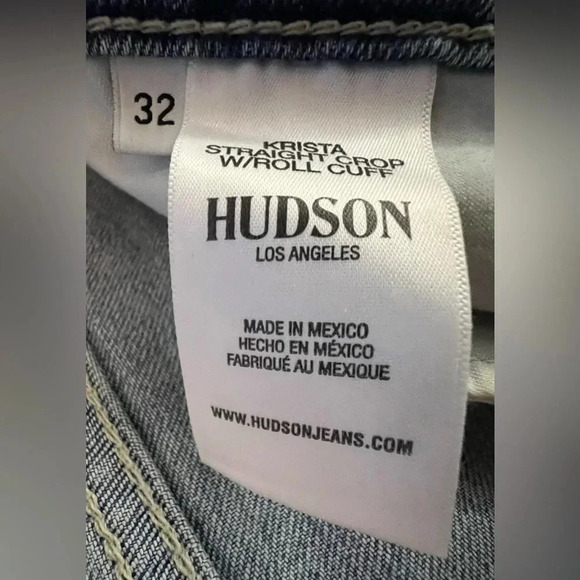 HUDSON | ladies Krista straight crop jeans with rolled cuff. Size: 32. - Picture 9 of 15